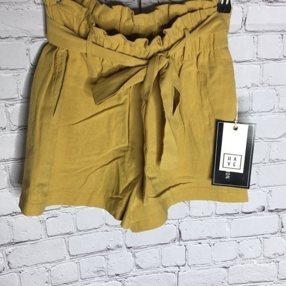 HAVE FASHION yellow paper bag pull on shorts - Picture 6 of 10